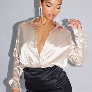 PrettyLittleThing Satin button down
